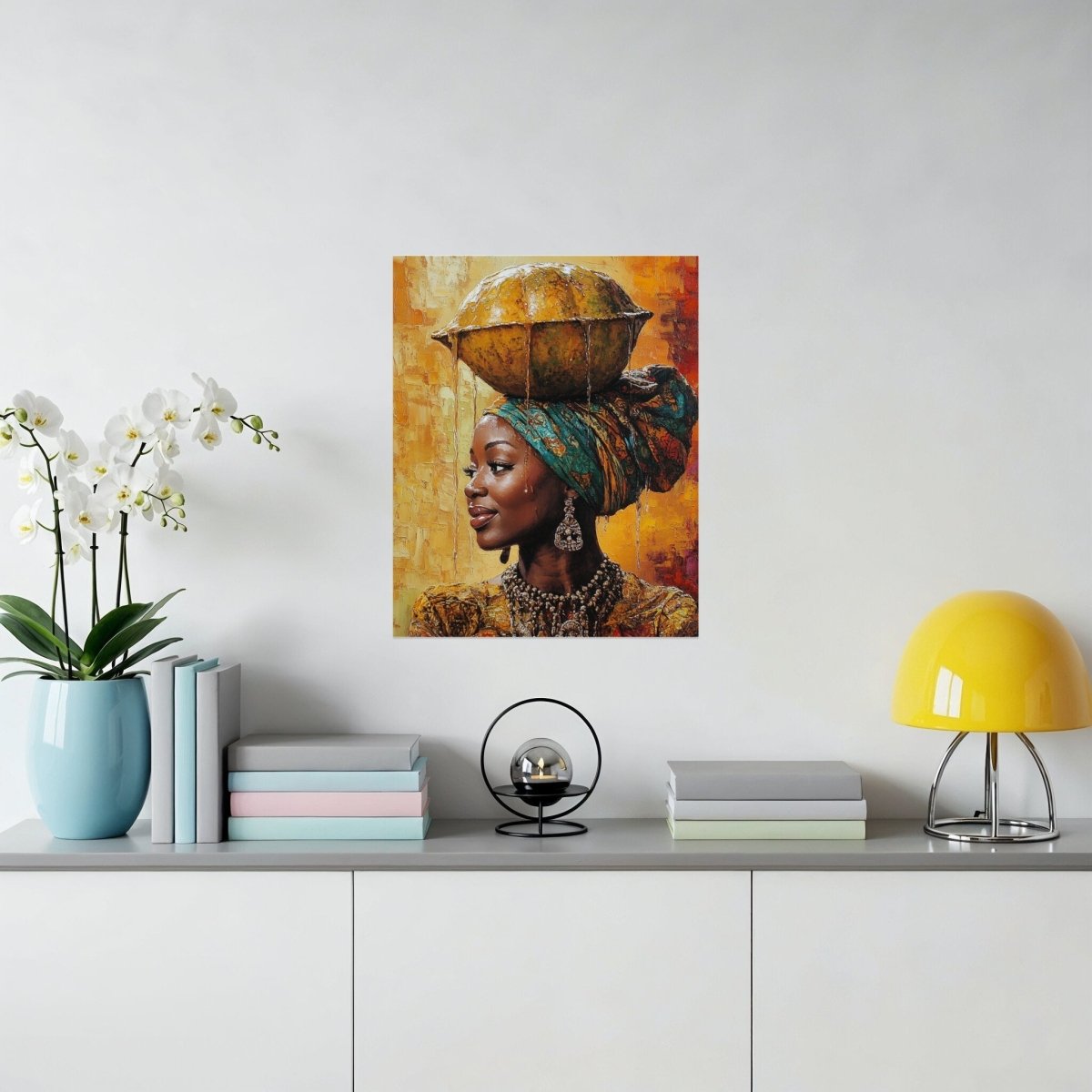 Beautiful Lady With a Basket At Her Head Portrait Poster - Zion Threadz