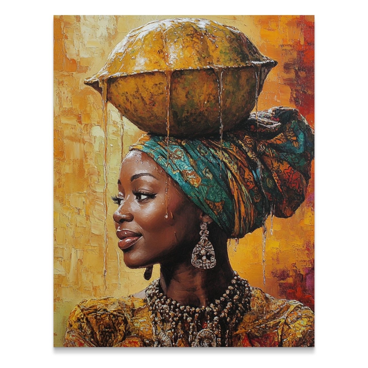 Beautiful Lady With a Basket At Her Head Portrait Poster - Zion Threadz