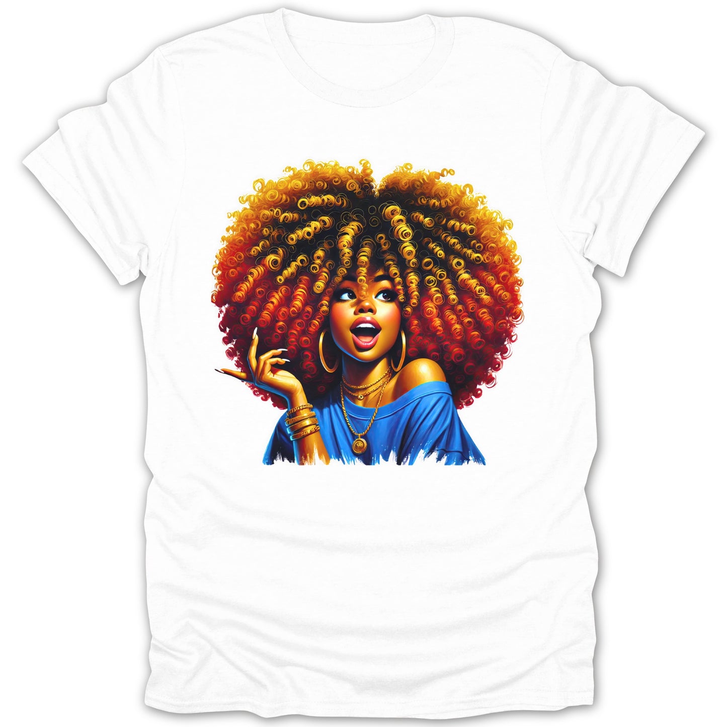 Vibrant Afro Woman Graphic Tee shirt product type