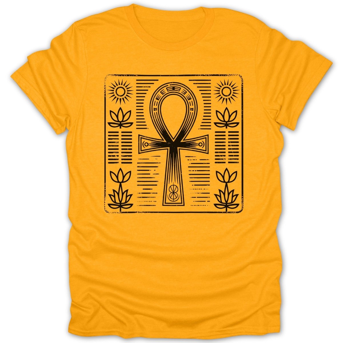Ankh Egyptian Symbol Sun Lotus Tee - Zion Threadz