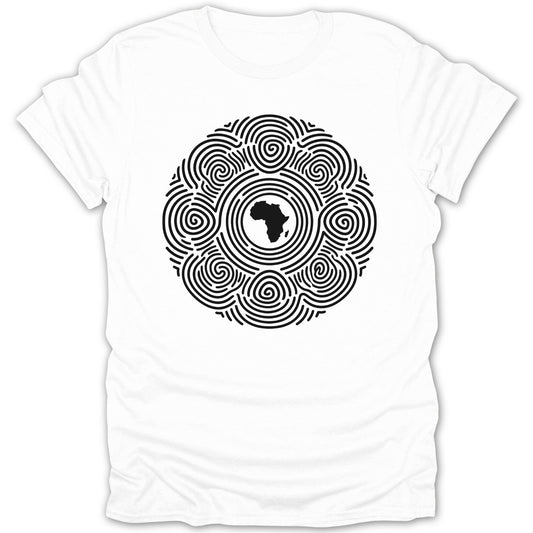 Intricate Africa Design with Spiral Pattern T-shirt