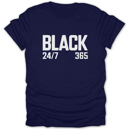 Black 24/7 365 Tee - Zion Threadz