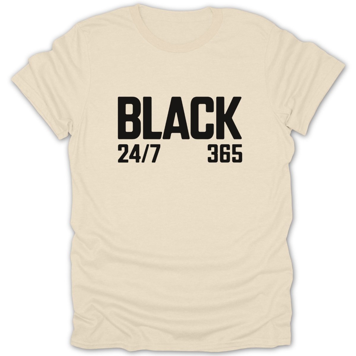 Black 24/7 365 Tee - Zion Threadz