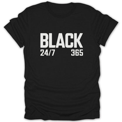 Black 24/7 365 Tee - Zion Threadz