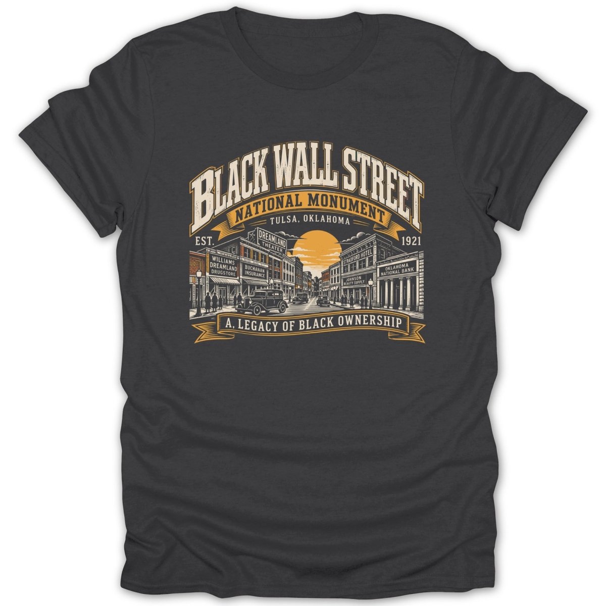 Black Wall Street National Monument Tulsa, Oklahoma 1921 legacy of black ownership.