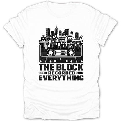 White t-shirt with black