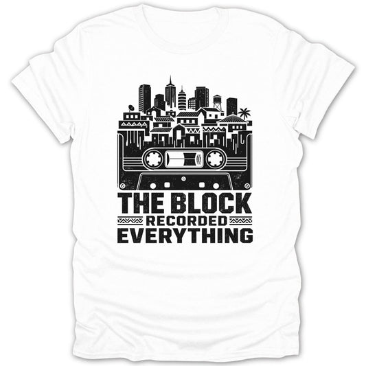 White t-shirt with black