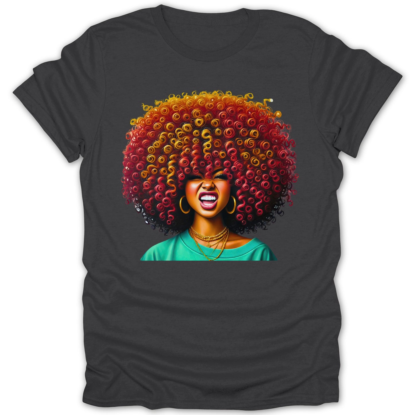 Colorful Afro Hairstyle Art Graphic T-Shirt product