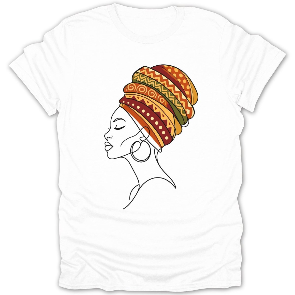African Queen Colorful Head Wrap Tee - Zion Threadz
