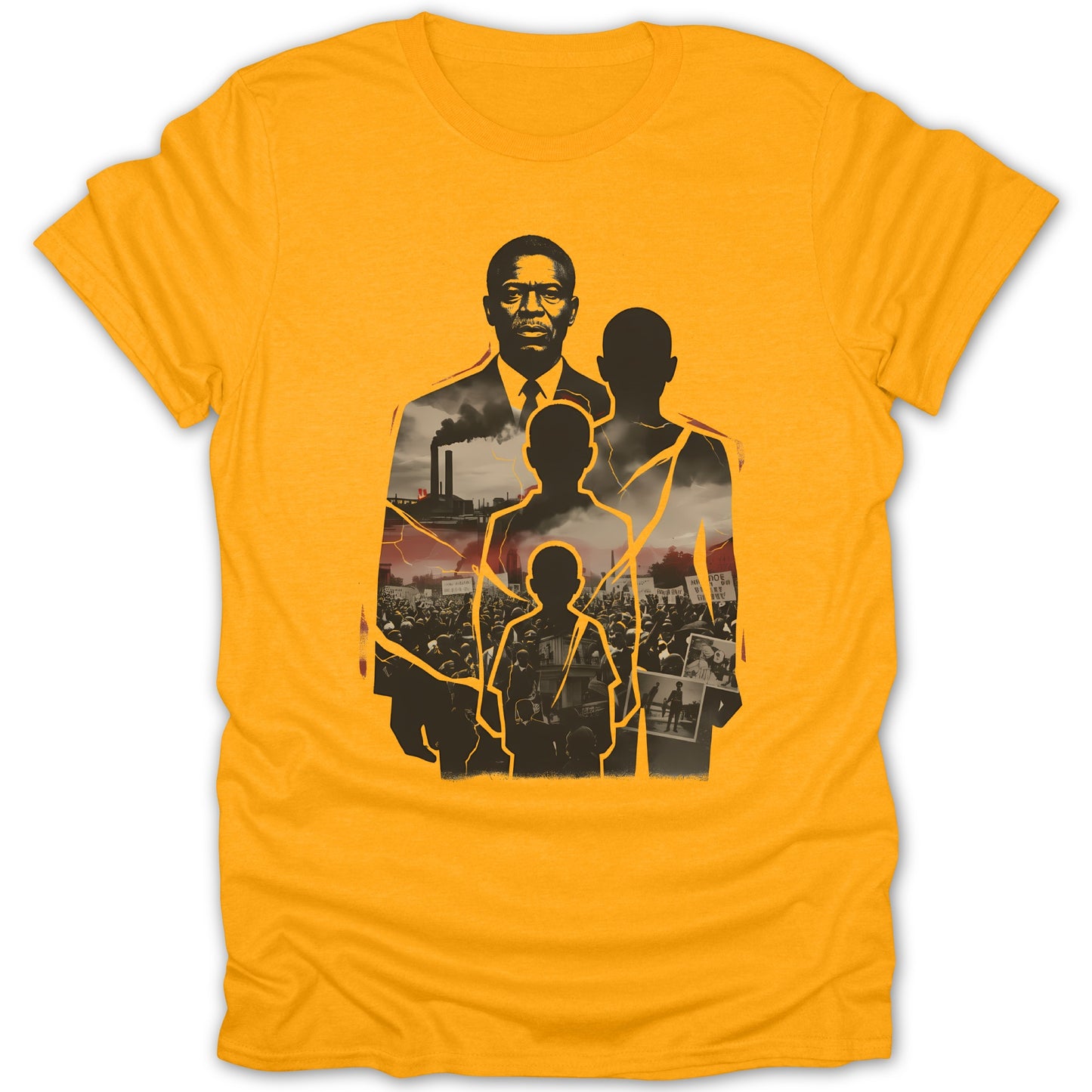 Inspiring Historical Graphic Printed Yellow T-shirt
