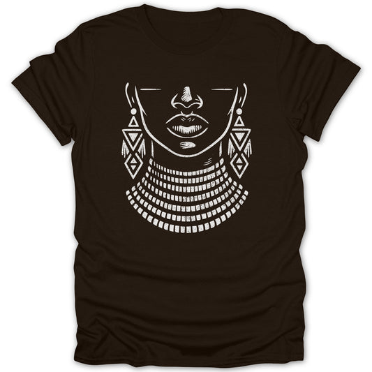 Stylized African Face Geometric Earrings Necklace product type