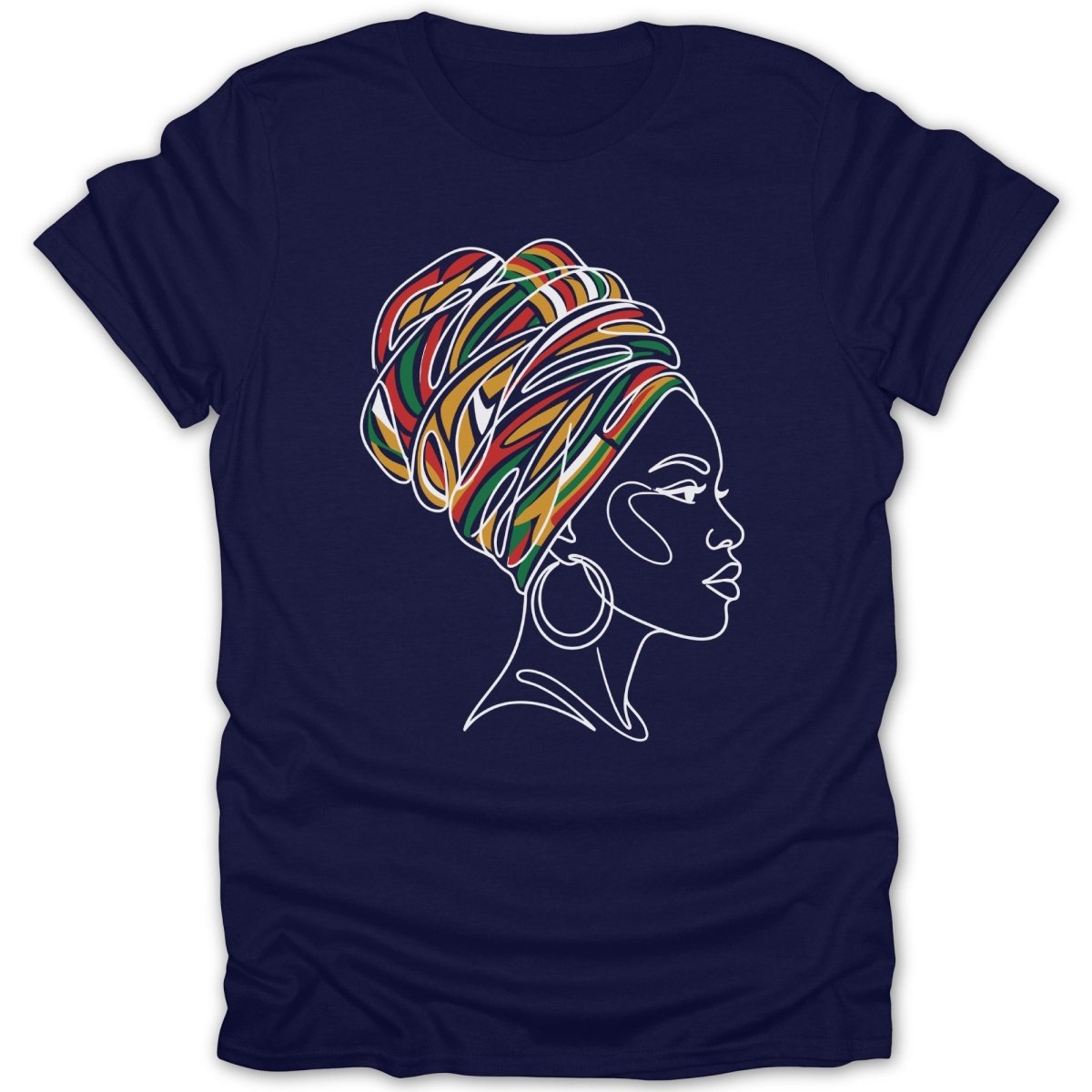 African Queen Abstract Head Wrap Tee - Zion Threadz