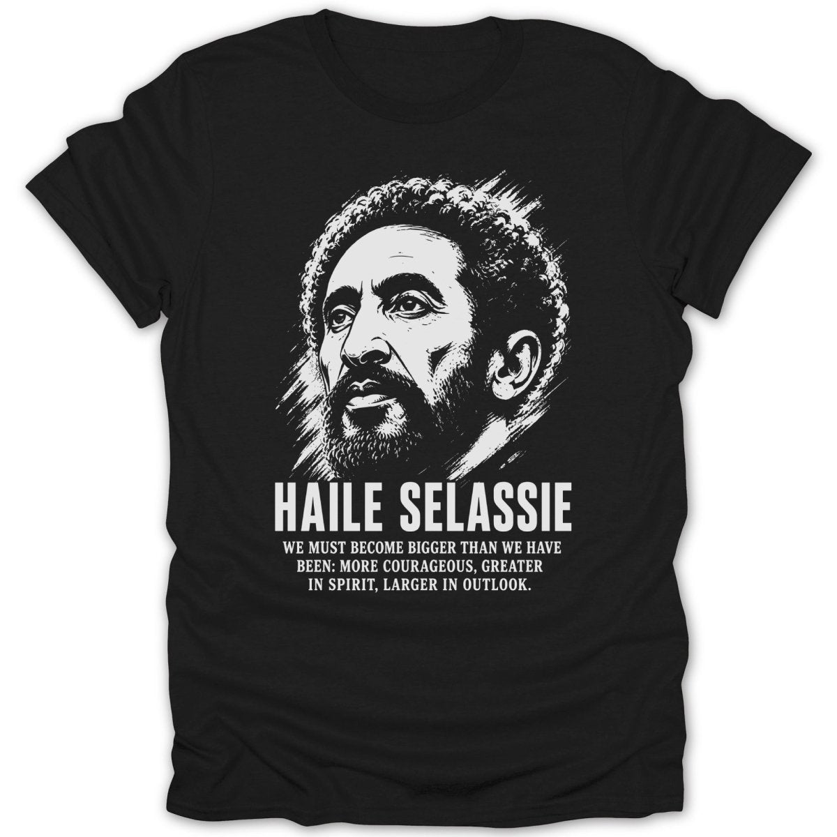 Haile Selassie Portrait Quote 2 Tee - Zion Threadz