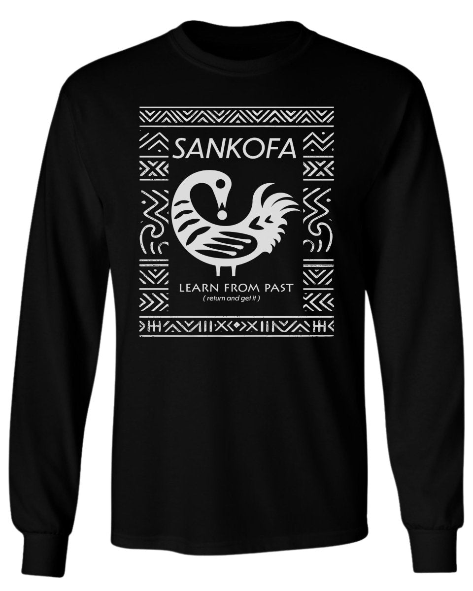 Sankofa Adinkra Pattern Long Sleeve Tee - Zion Threadz