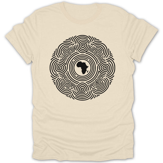 African Continent Swirls Pattern Graphic T-Shirt