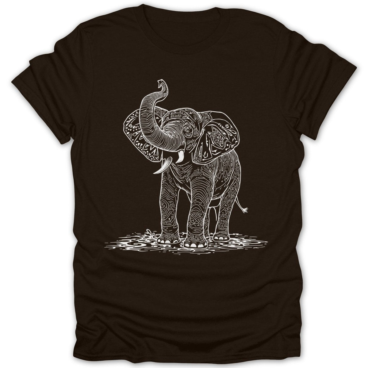 Ornate Elephant Line Art Tee - Zion Threadz