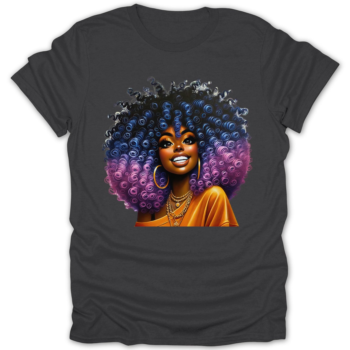 Vibrant Afro Art Design Black Graphic T-Shirt product