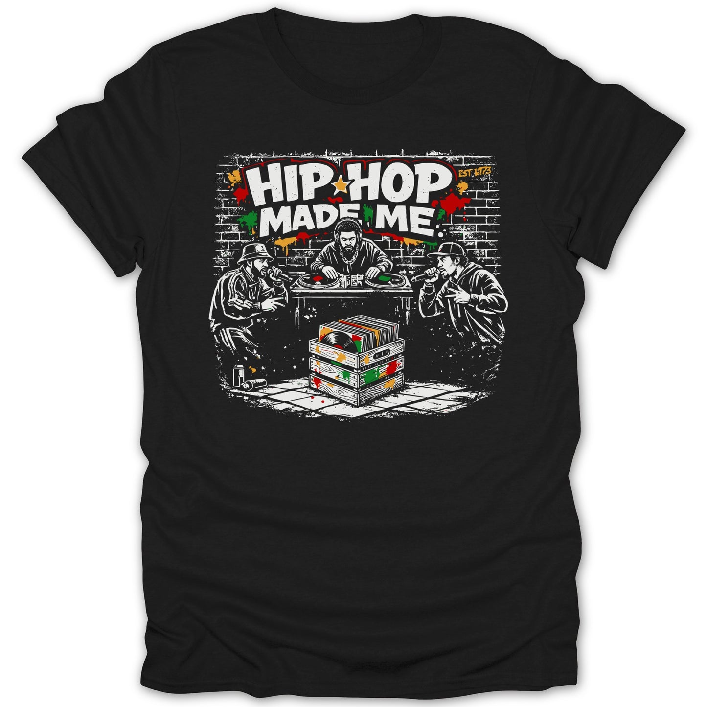 Hip Hop Made Me Graphic DJ and Rap Icons T-Shirt