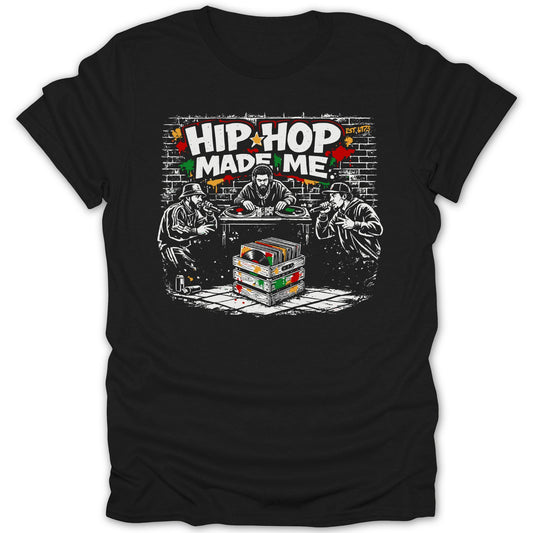 Hip Hop Made Me Graphic DJ and Rap Icons T-Shirt
