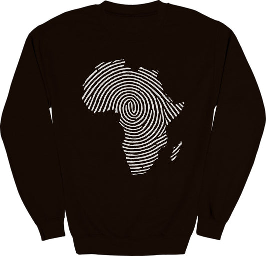 Africa Fingerprint BW Sweatshirt - Zion Threadz