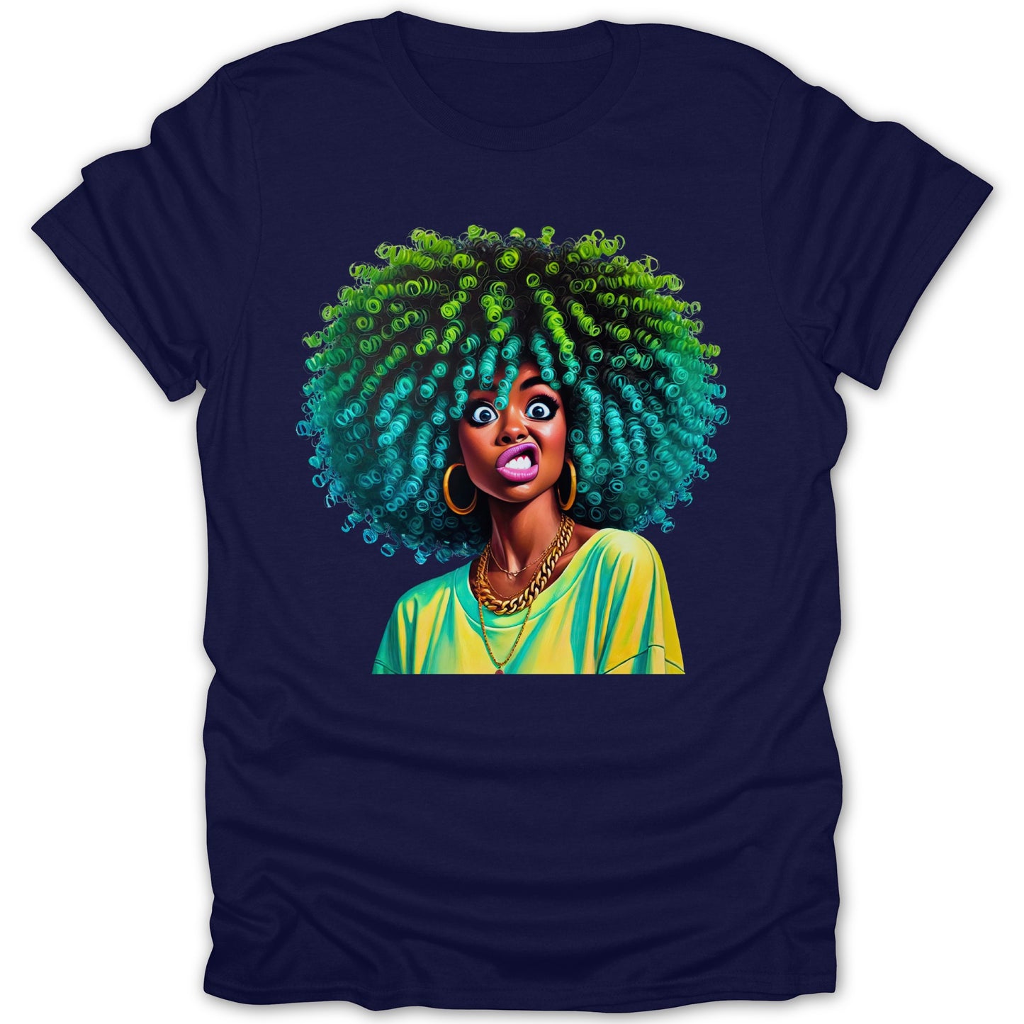 Colorful Afro Art Design on Navy Blue product type