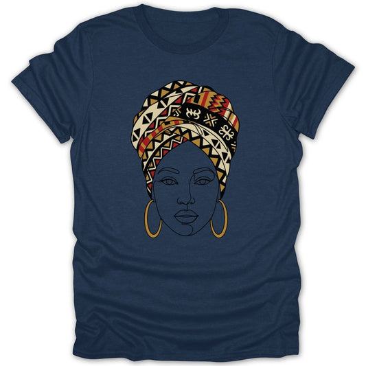 African Queen Adinkra Head Wrap Tee - Zion Threadz