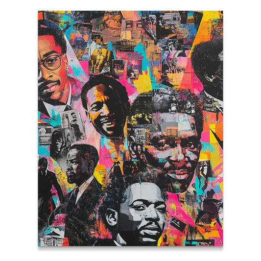 Celebratory Figures In A Colorful Collage Art Design Poster - Zion Threadz