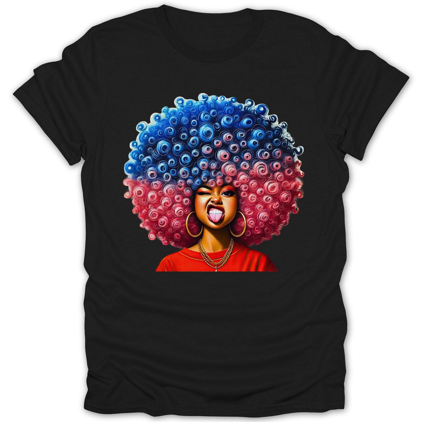 Colorful Afro Woman Graphic Design T-Shirt product type