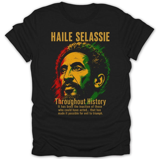 Haile Selassie Portrait Quote 1 Tee - Zion Threadz