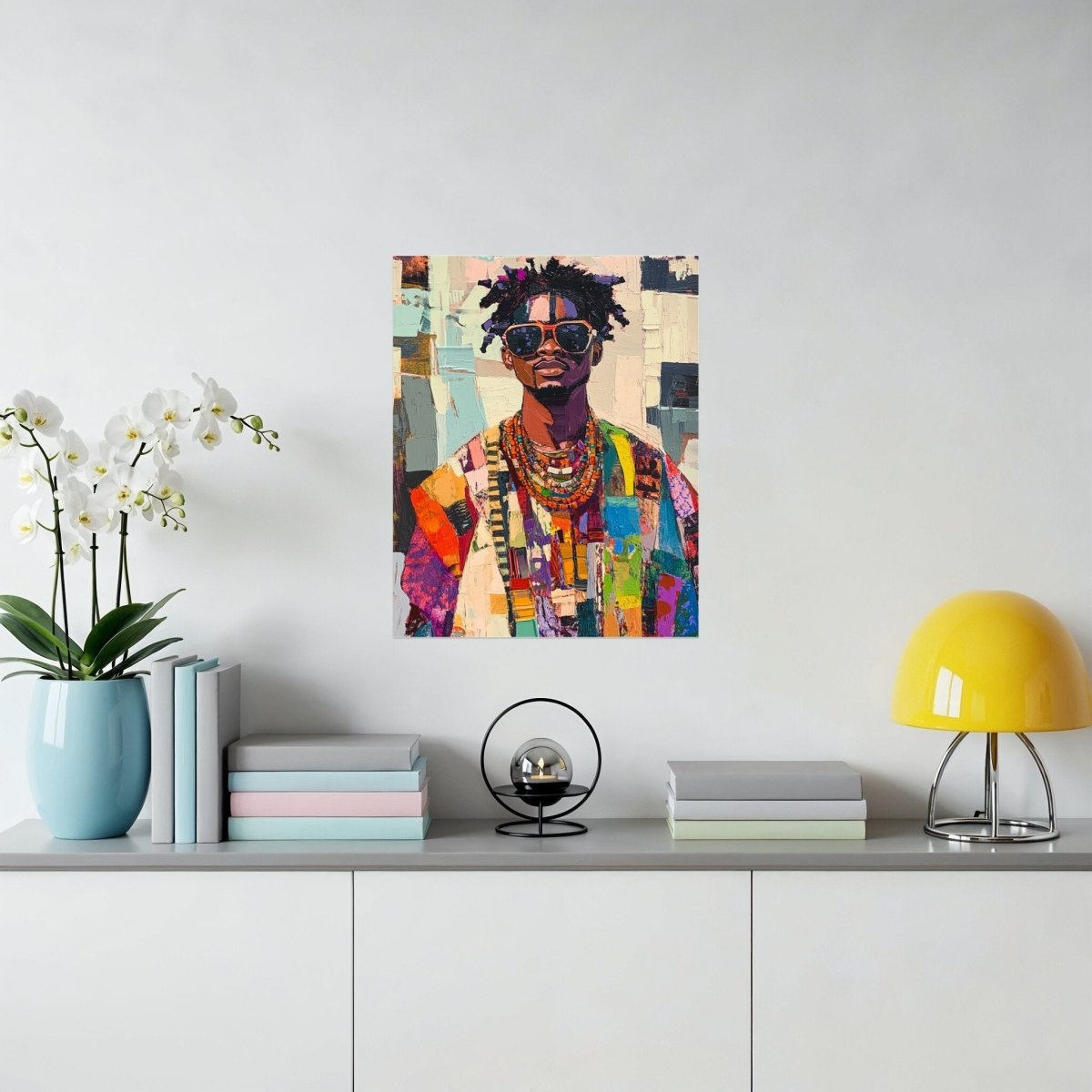 Colorful Portrait with Sunglasses Impasto Style Poster - Zion Threadz