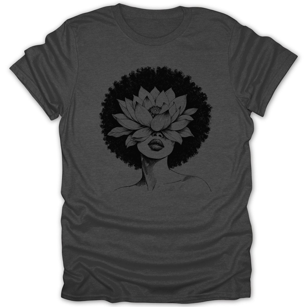 Afro Woman Lotus Flower Tee - Zion Threadz
