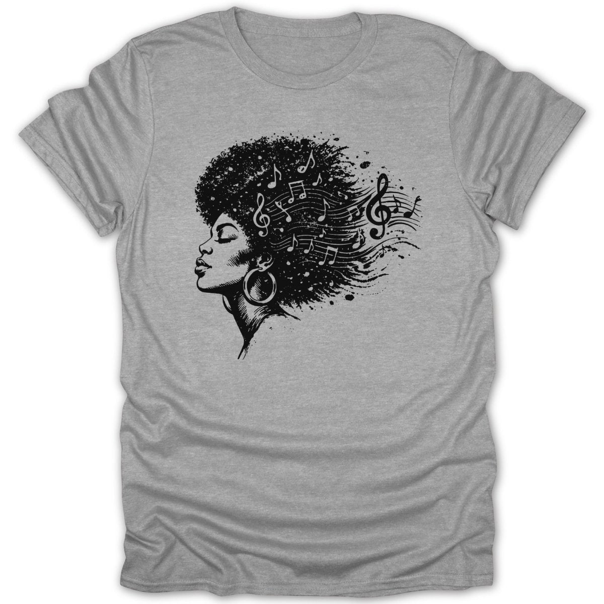 Afro Girl Music Notes Tee - Zion Threadz