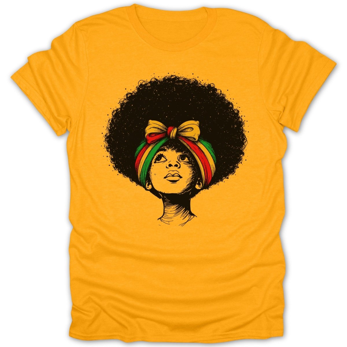 Juneteenth Afro GIrl Pretty Headwrap Tee - Zion Threadz