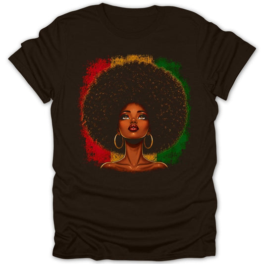 Juneteenth Afro Girl Cartoon Tee - Zion Threadz