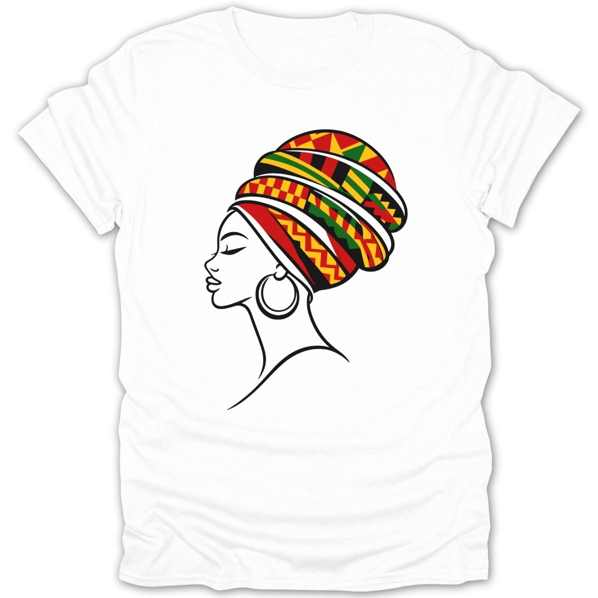 African Queen Vibrant Head Wrap Tee - Zion Threadz