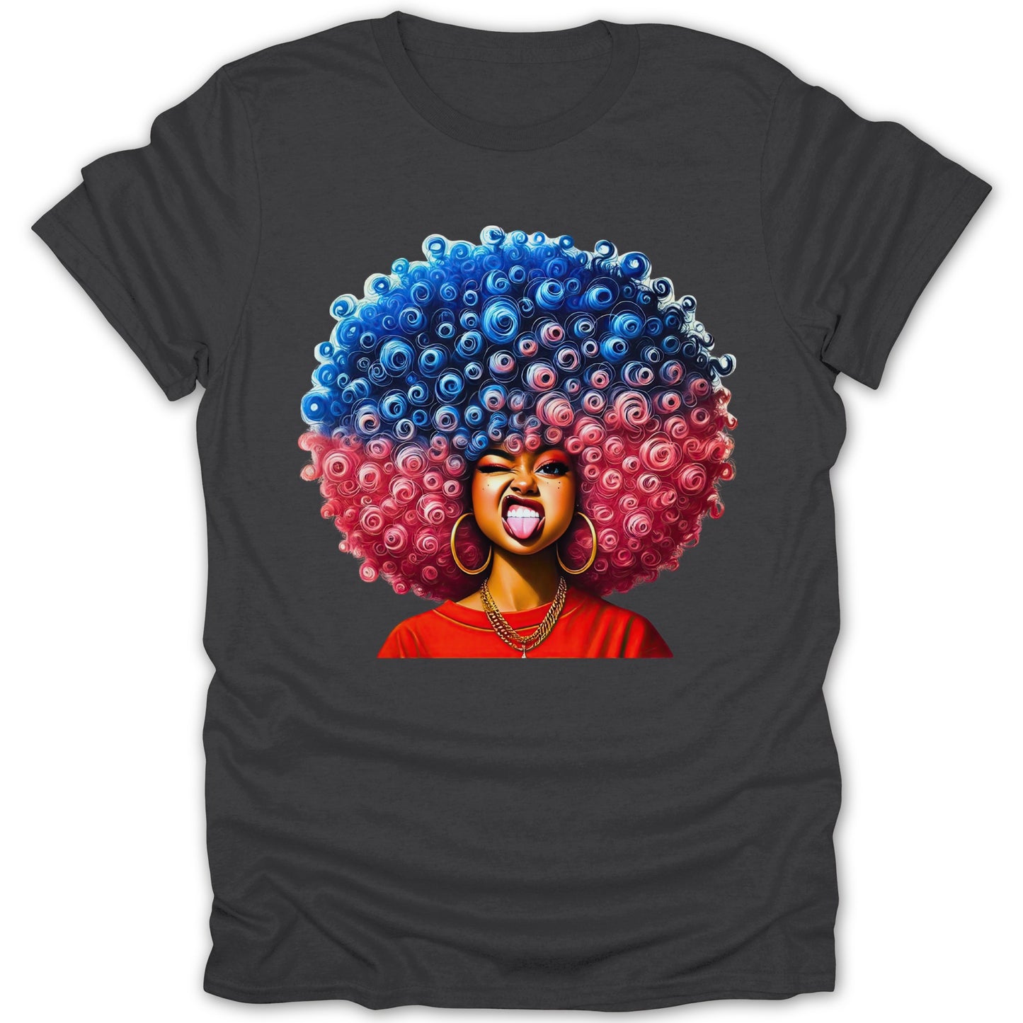 Colorful Afro Woman Graphic T-Shirt design product type