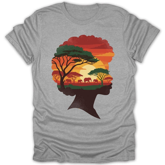 African Silhouette Landscape Tee - Zion Threadz