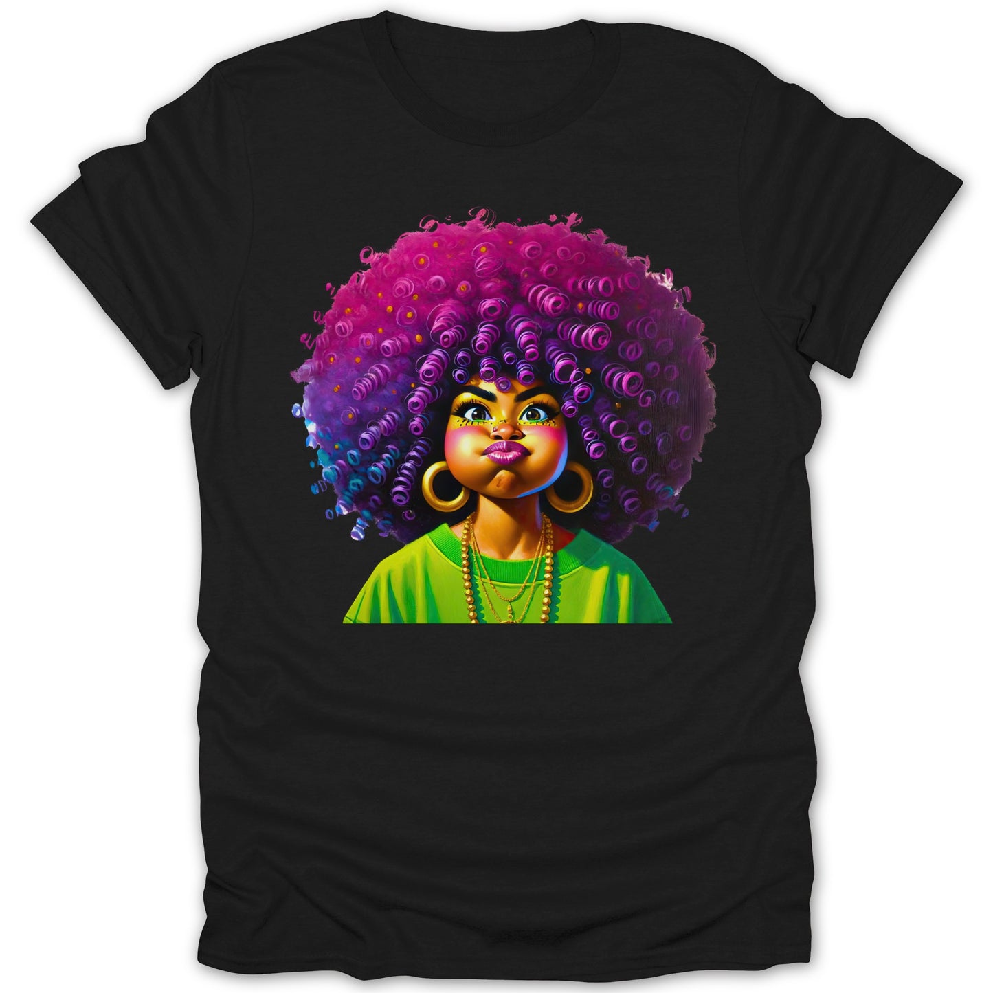 Colorful Afro Cartoon Character Shirt product type