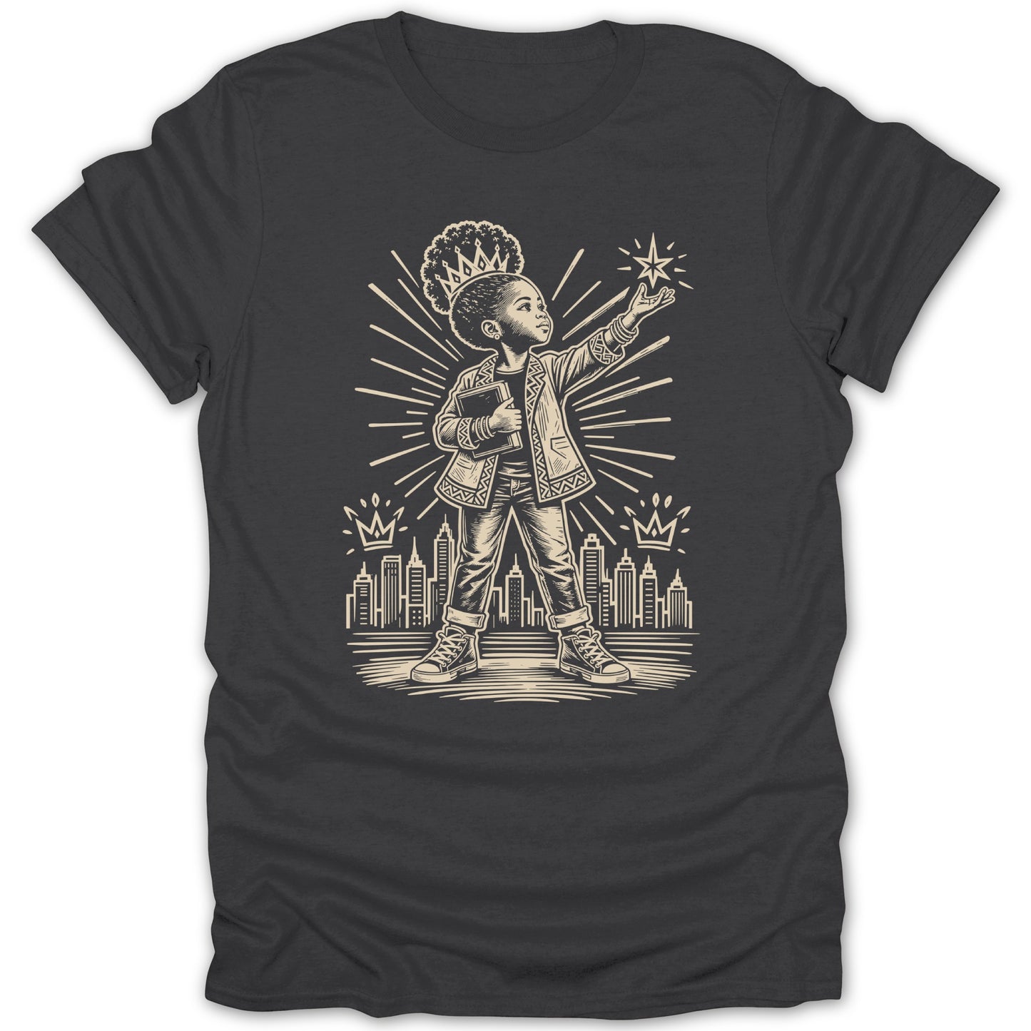 Black t-shirt with illustration
