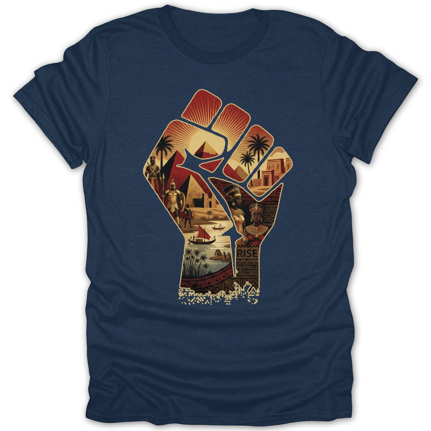 Rise in Heritage Fist Art Design T-shirt