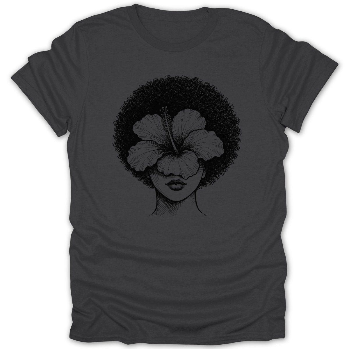 Afro Woman Hibiscus Tee - Zion Threadz