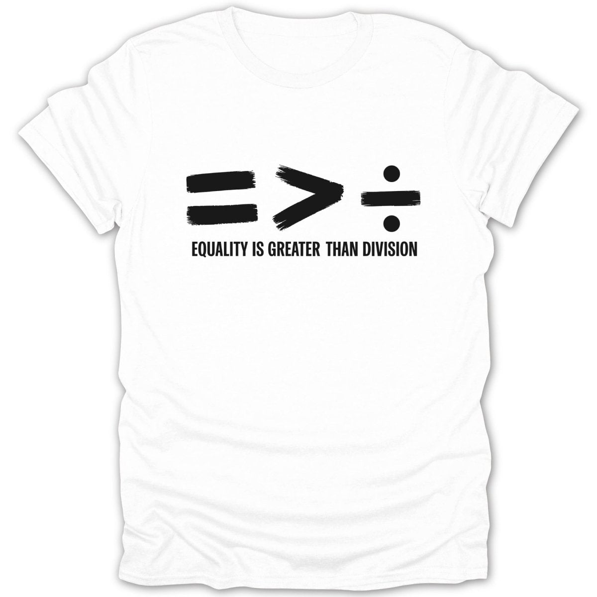 Equality Greater Than Division BW Tee - Zion Threadz