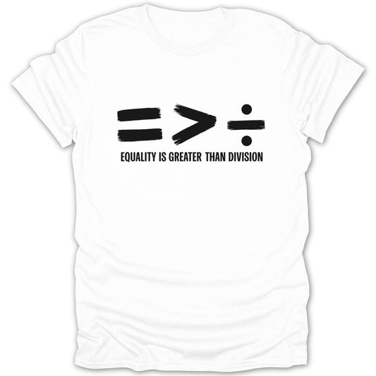 Equality Greater Than Division BW Tee - Zion Threadz