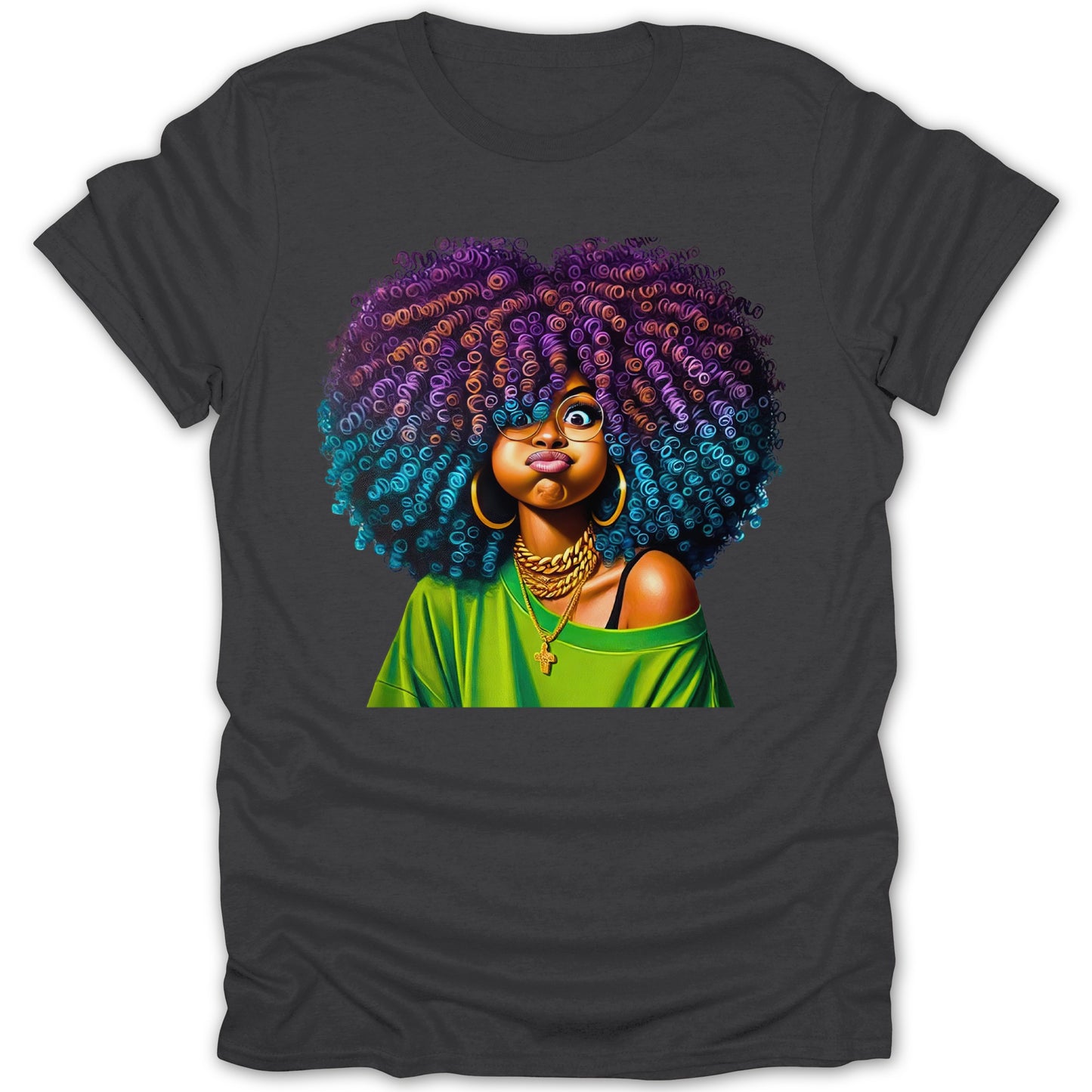 Colorful Afro Style Woman Graphic Tee product
