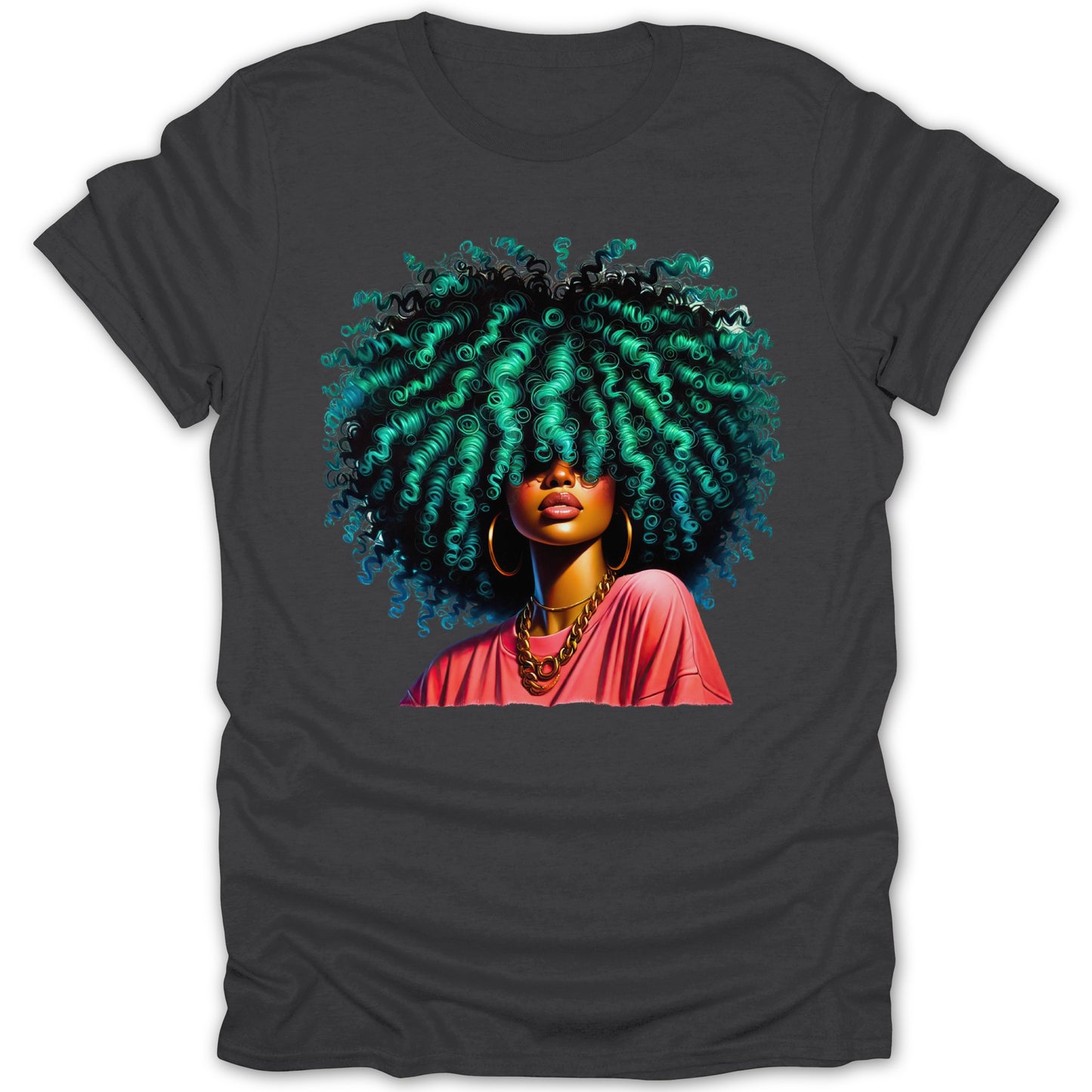 Stunning Artistic Graphic Teal Hair Woman T-Shirt product
