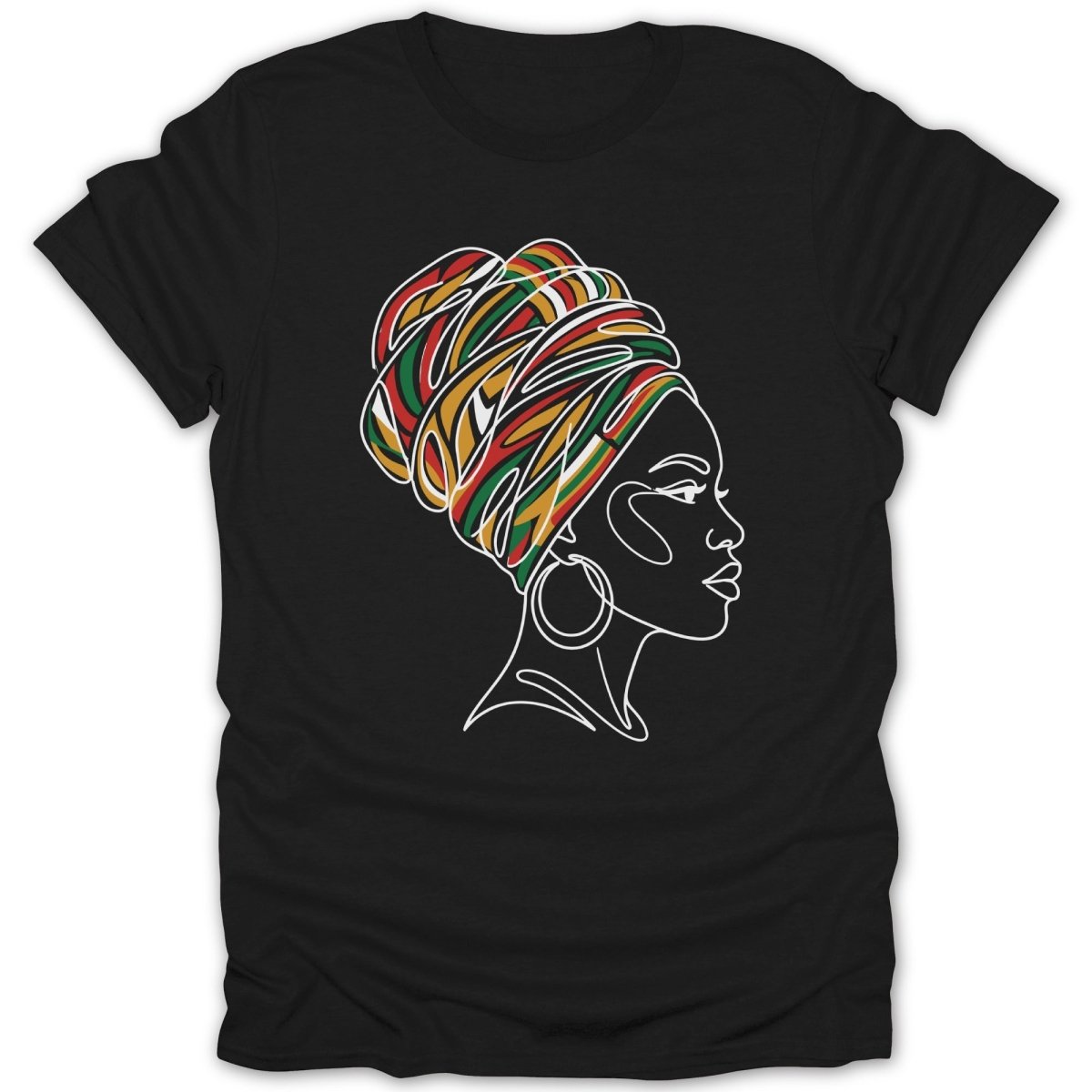 African Queen Abstract Head Wrap Tee - Zion Threadz