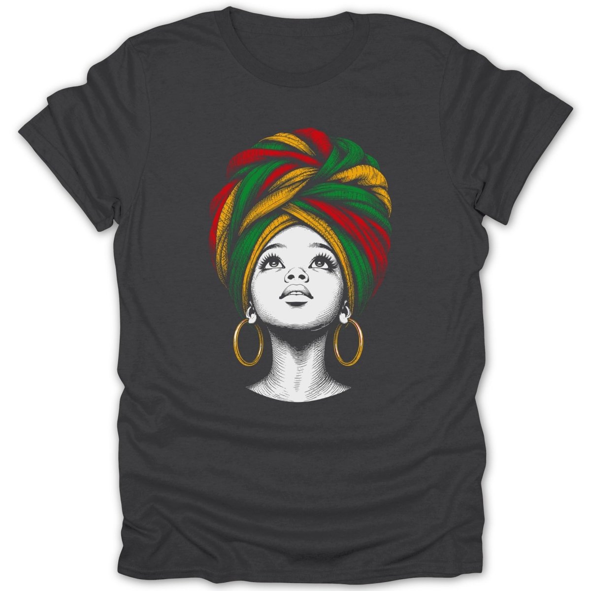 Juneteenth Afro Girl Headwrap Tee - Zion Threadz