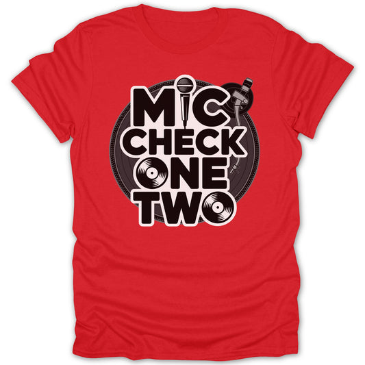 Mic Check One Two Graphic Print Red T-Shirt product