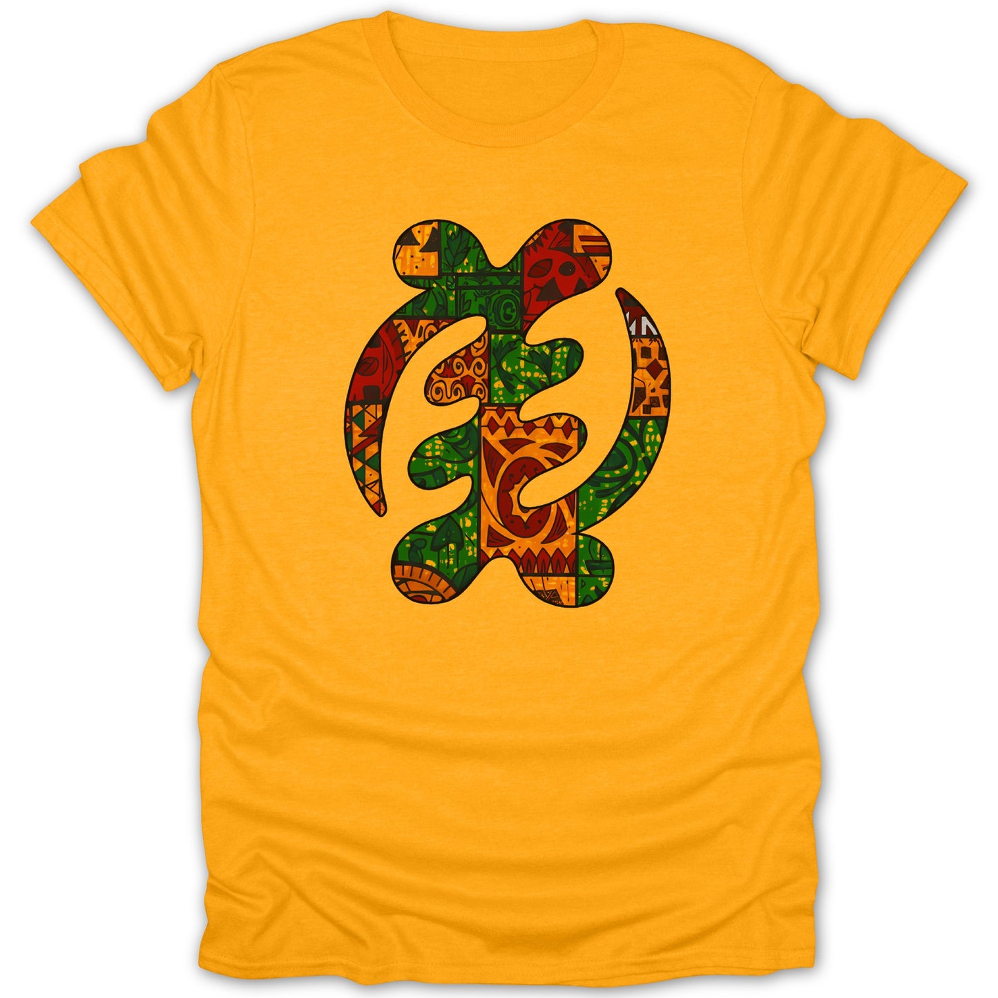 Vibrant Turtle Pattern Graphic Yellow T-shirt