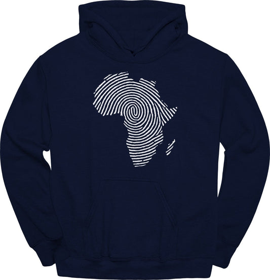 Africa Fingerprint BW Hoodie - Zion Threadz